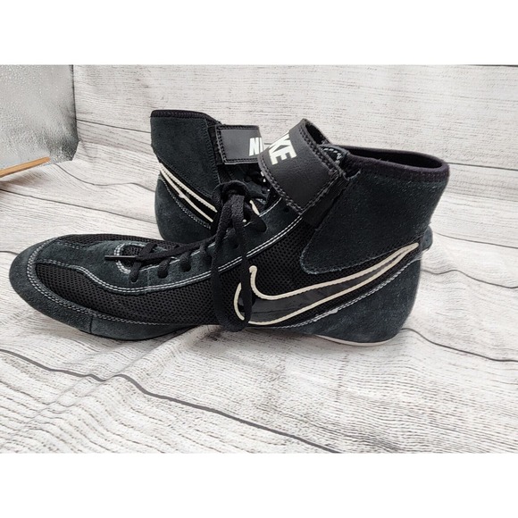 Nike Wrestling 366683-001 Men’s SZ 12 Shoes Black Lace Up & Strap - Picture 6 of 10